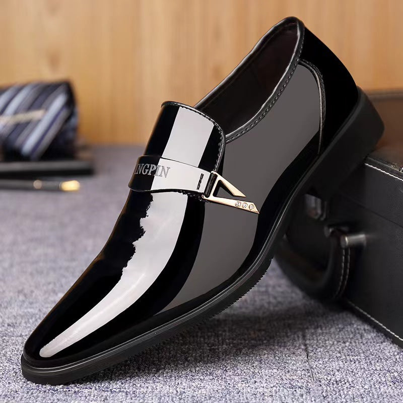Summernew arrival pointed leather shoes for young men k-style british fashiontrendy men's shoes men's business shoes slip-on casual shoes
