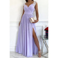 independent station  hot style sleeveless lace hem slit european and american women's dress