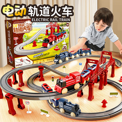 electric train track educational toy artificial model electric train super large changeable track assemble toy