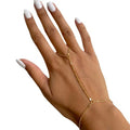 fashion ins style finger chain small disc ring chain stainless steel bracelet stylish trendy jewelry wholesale for women