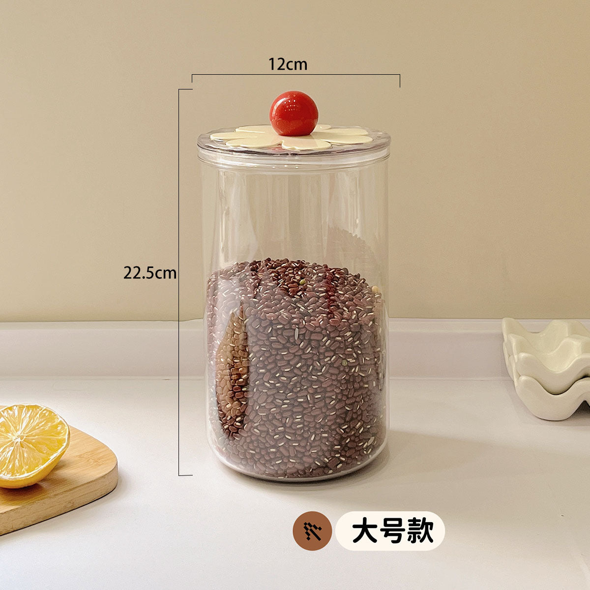 Sealed tank household dried fruit round transparent fresh-keeping box high value kitchen grains snacks storage tank