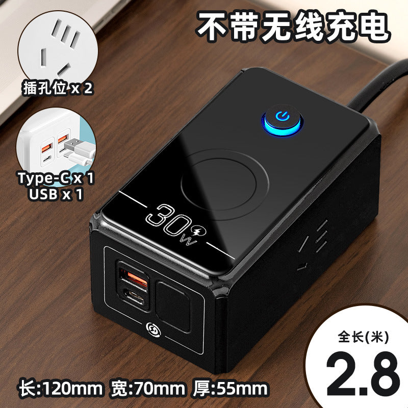 60w wireless phone charging socket panel multifunctional with usb fast charging power strip home dormitory power strip