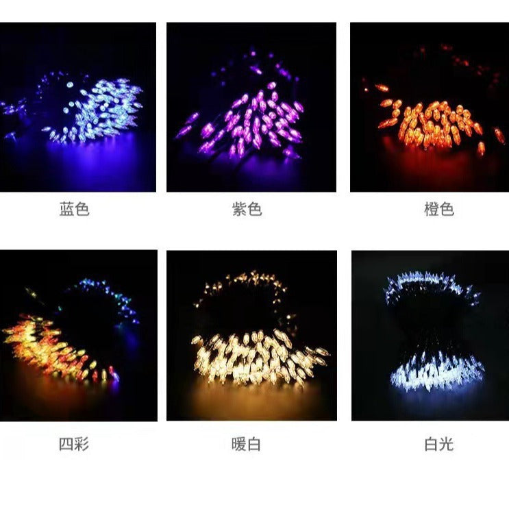 Cross-border LED Christmas bulb light string, remote control eight-function waterproof garden decoration around the tree, glue pull bulb string