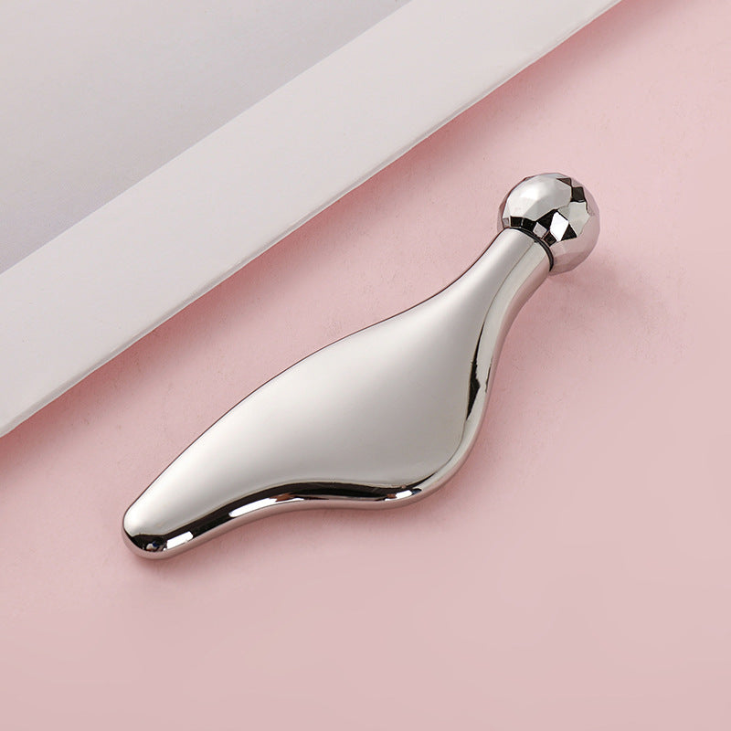 Metal eye roller ball teardrop shaped massage stick eye cream stick single ball lifting facial massage gift box facial beauty stick