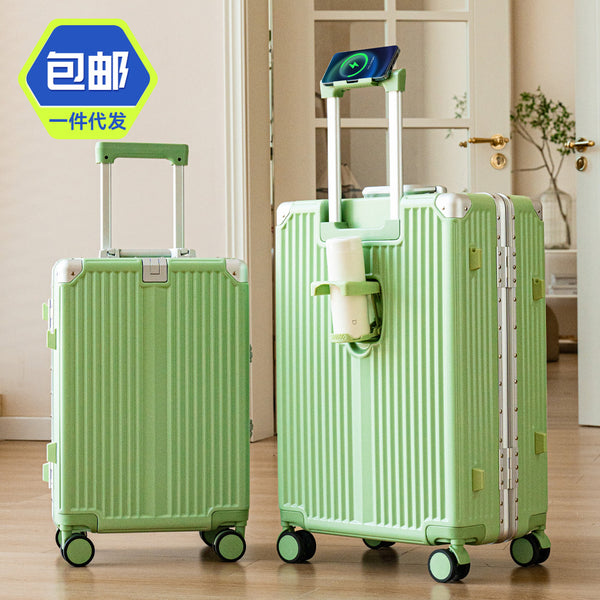 Yongsheng spot one piece with free shipping, and launched a batch of 20-inch pc suitcase trolley case 24-inch aluminum frame silent suitcase.