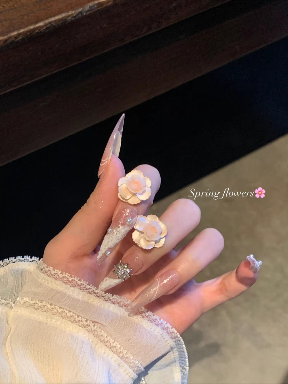 Peach white tea 3d pink camellia earrings - unique, high-end design for women