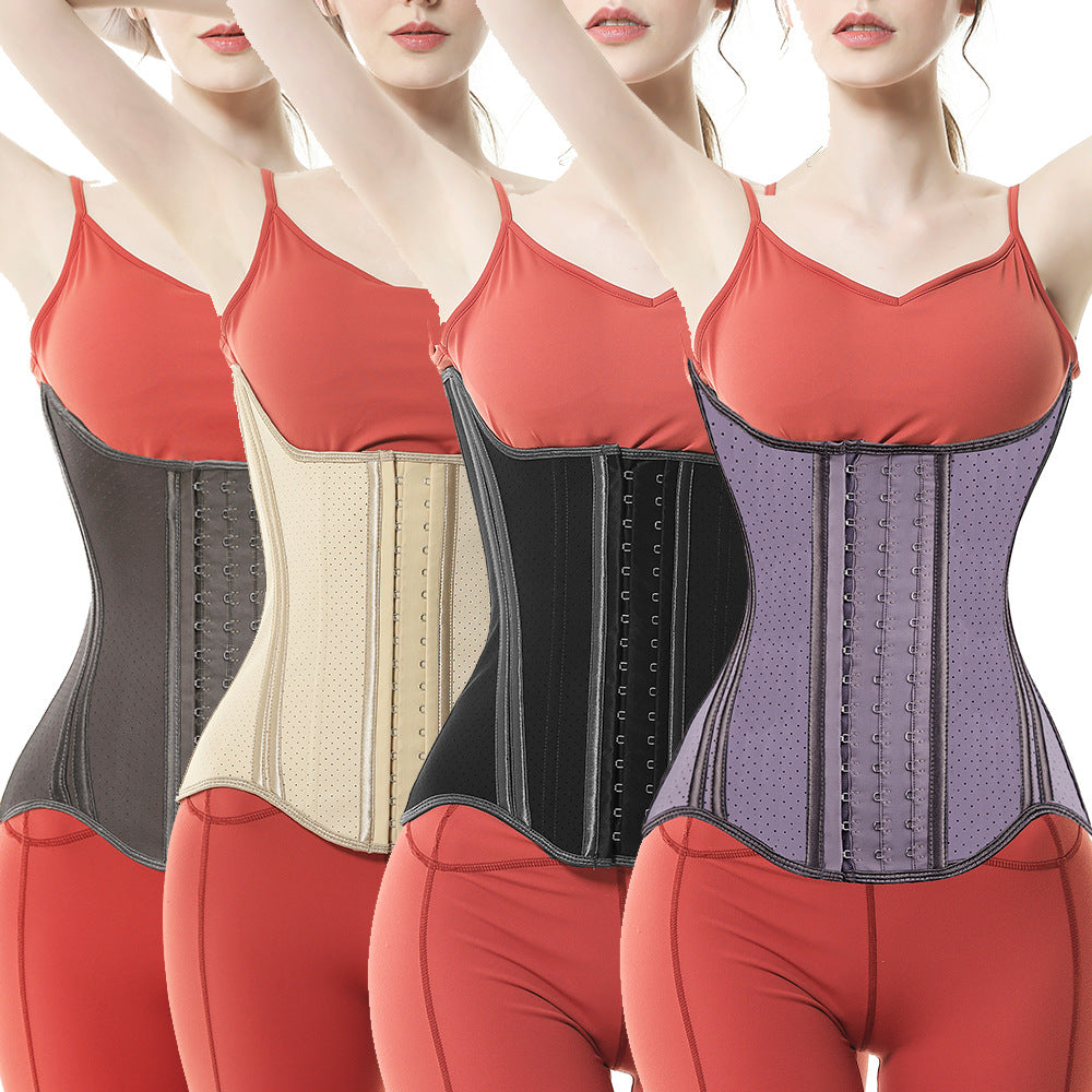 19-bone long latex plastic waistband sports waist support fitness latex waistband abdominal belt female shaping body shapewear