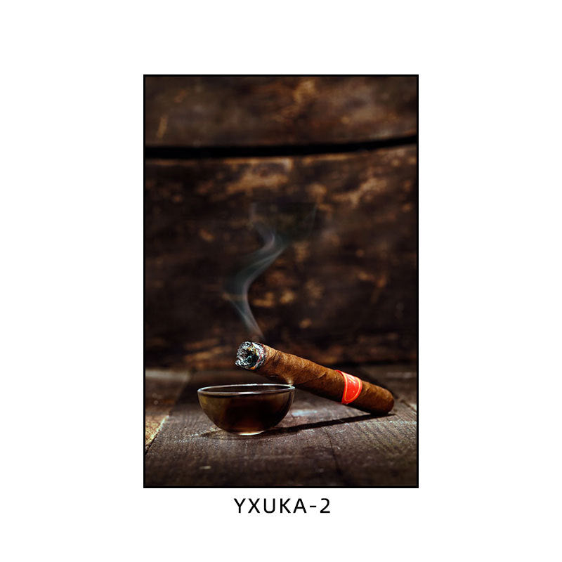 Cigar decorative painting bar clear bar hanging painting smoking retro coffee shop theme restaurant dining hotel box mural