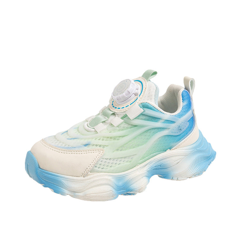 Fashion personalized sports shoes boys and girls cool luminous running shoes rotating buttons