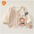 Babycare newborn baby pure cotton double-layer cardigan, korean style autumn outwear, autumn/spring children's clothing