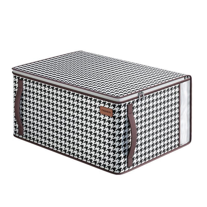 Portable reinforced thousand bird grid with transparent window storage bag, student dormitory sorting bag, duffel bag, moving bag