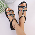 New bohemian women's espadrilles  summer colorful woven beaded round toe comfortable flat sandals