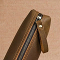 Hot-selling retro genuine leather stationery pencil case, top grain crazy horse leather handmade coin purse, student stationery organizer