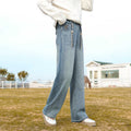 Girlloose pantsjeansspring & fallnew arrivalstraight-leg pantskids pants middle girl big childpantsloose