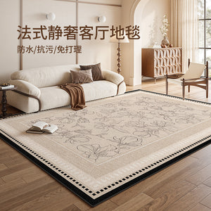 Carpet living room french medieval style no-wash and wipeable classy quiet luxury bedroom carpet floor mat large area full coverage for home