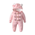 Ins baby winter clothing jumpsuit thickened quilted fleece-linedheattech baby cotton clothing children's clothing k-style hooded