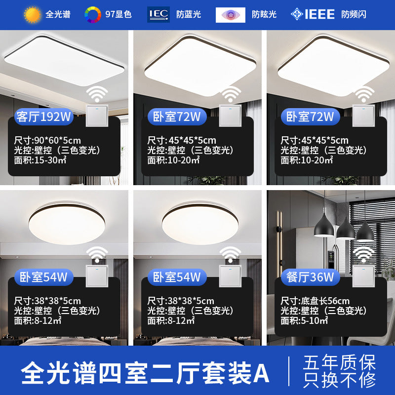 Led ceiling light - rectangular living room lamp, office desk lamp, bedroom main light fixture - full spectrum eye protection