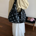 2025 new korean style ins polka dot shoulder bag - large capacity, fashionable, minimalist, versatile crossbody bag for commuting women