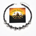 Halloween necklace bracelet wholesale cross-border exaggerated niche dark style trendy bat pumpkin eyes beaded bracelet