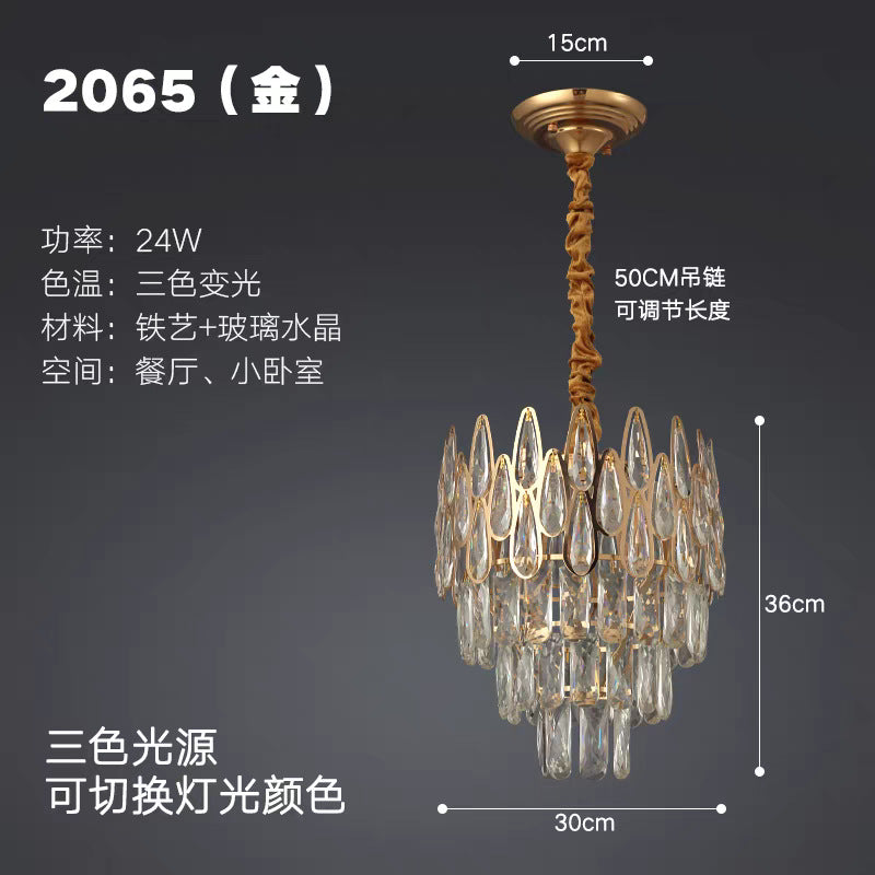European-style light luxury american crystal small ceiling light for living room, hallway, corridor, entryway, balcony - minimalist modern indoor pendant light