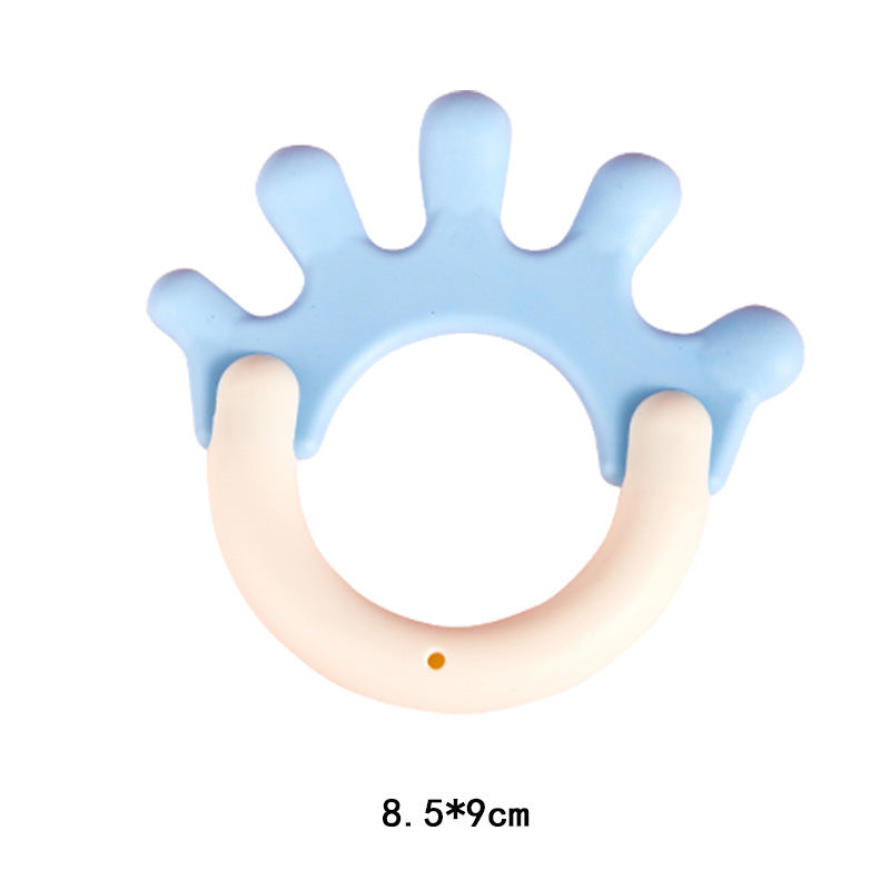 Cross-border  export baby hand rattle toy can bite tooth glue grinding teeth 0-1 year old early education puzzle hand ball