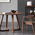 Solid wood round dining table - minimalist casual dining set, perfect for cafes, hotels, reception areas, and balconies