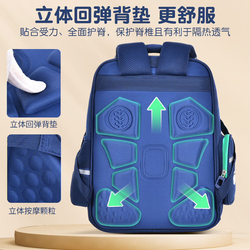 School bags for primary school girls, spine care and burden reduction for boys, large-capacity children's school bags for grades 1-6, double-shoulder school bags wholesale.