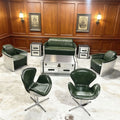 American retro aluminum leather sofa chair rivet industrial style furniture coffee shop bar ktv sofa first layer cowhide