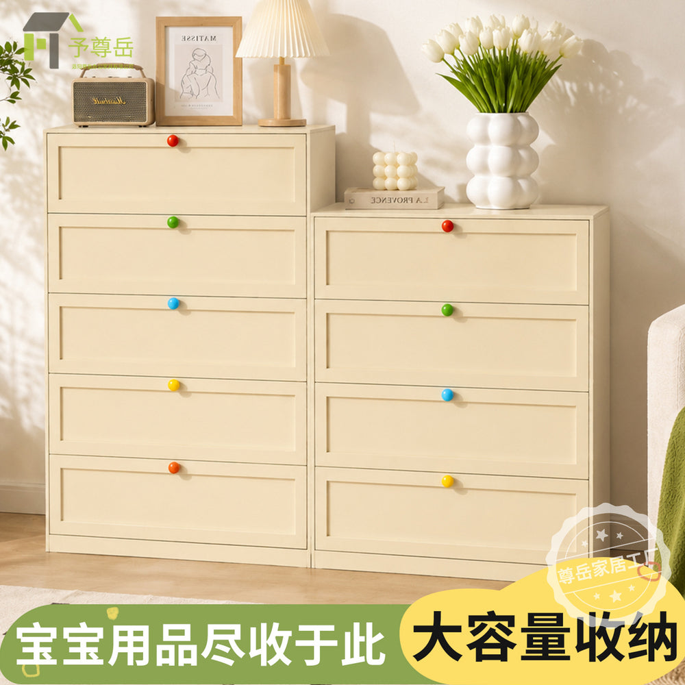 Wrought iron five-drawer chest - bedroom storage cabinet, living room sideboard, modern minimalist steel storage unit, drawer cabinet