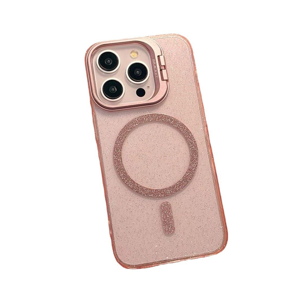 Lens holder suitable for iphone apple 17 mobile phone case transparent glitter magnetic 15/16pro anti-fall protective case