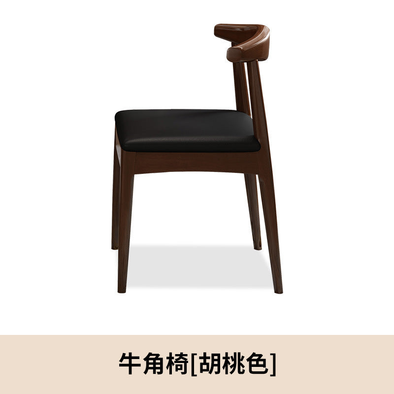 Solid wood dining chair for home desk chair oak study chair backrest stool modern casual restaurant ins style z-shaped chair