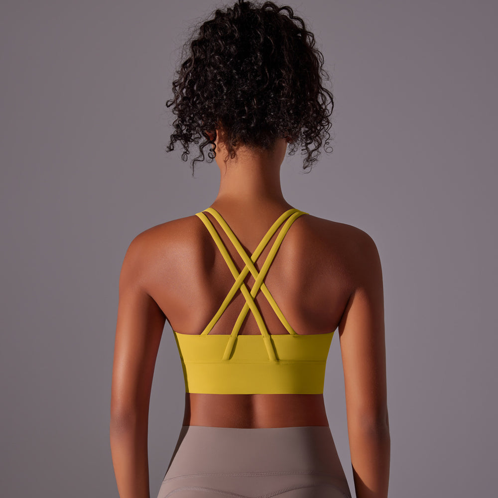 Processing personalized brushed cross back shockproof push-up sports intimates cloud-like yoga sports bra fitness tops