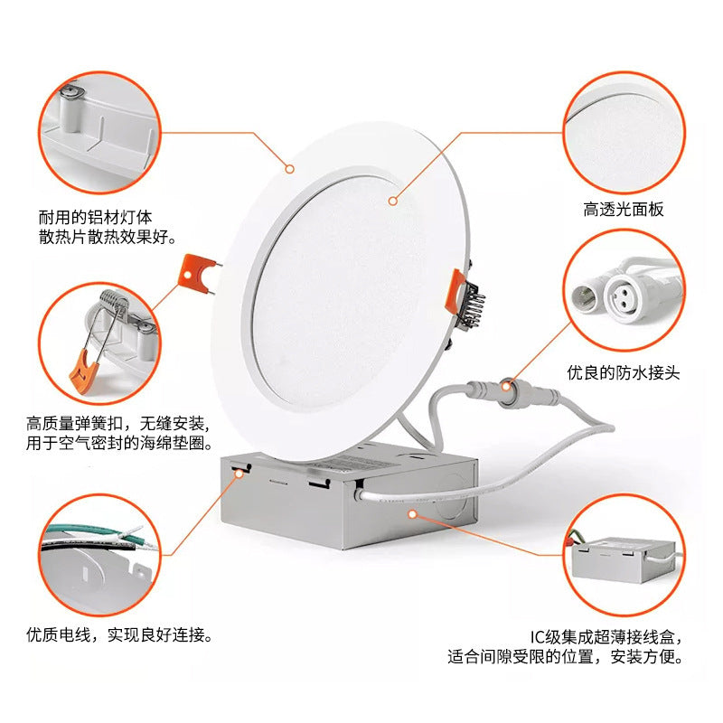 North America Canada Iron Box Panel Light 3cct5cct Dimmable  Hot Sale Cross-border Supply Small Panel Light