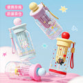 Summer new arrival: minimalist plastic water bottle with straw - stylish, portable, large capacity, dual-drink spout, perfect for women