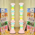 Candy string rainbow floor lamp - creative macaron colorful bedroom table lamp - glass living room stackable sugar ambient light