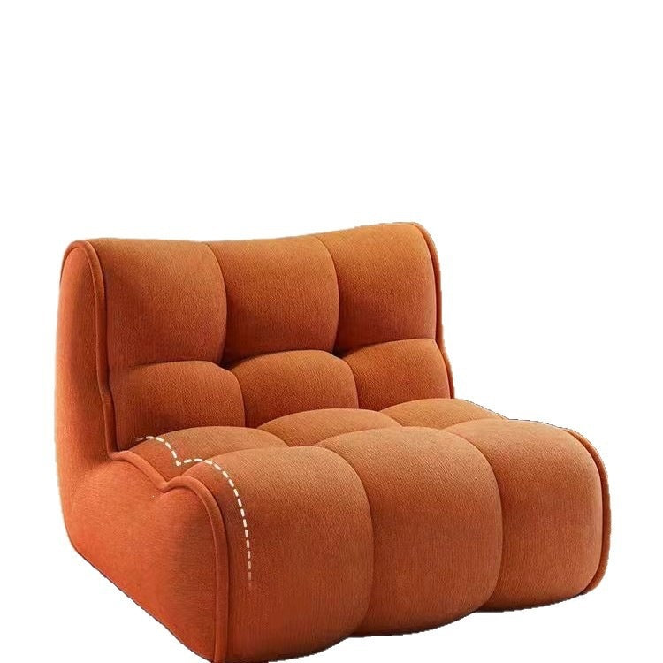 Vacuum compressed sofa casual modern lazy fabric sofa sponge single sofa cream casual living room casual