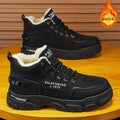 Men's winter fleece-lined warm high-top retro work boots - outdoor hiking, desert combat, and heavy-duty boots