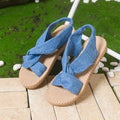 Wholesale women's plus size  new fabric southeast asian straw woven lightweight flat cross-strap sandals for export