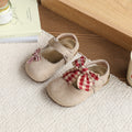 Vancahao girls' round-toe closed-toe sandals,  new plaid bowknot soft sole flats, versatile princess shoes