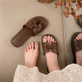 French fairy style one-strap slippers for women, new 2026 spring/summer casual vacation sandals, flat beach slides