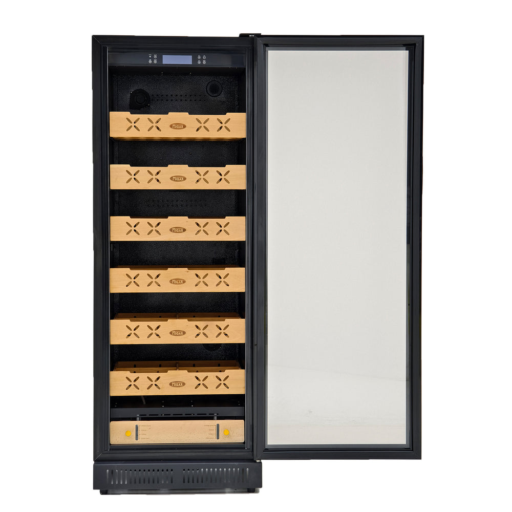 Fesima classy cigar cabinet compressor cigar cabinet mellow cedar wood large capacity fashion black light luxury style moisturizing