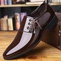 Men's casual leather shoes - stylish & versatile dress shoes for business, pointed toe patent leather office & wedding shoes