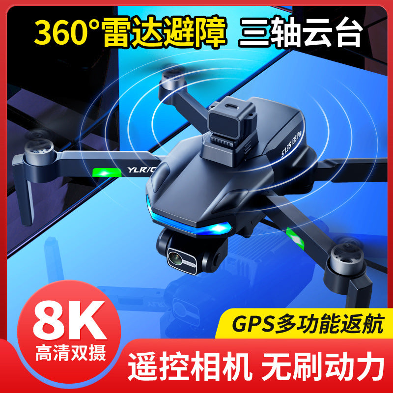 s135 drone with 3-axis gimbal, hd aerial photography, quadcopter, auto-return, and gps remote control