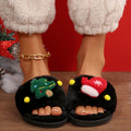 Wholesale family christmas cute fuzzy slippers - maternity indoor comfortable flat plush cotton shoes for parents and kids