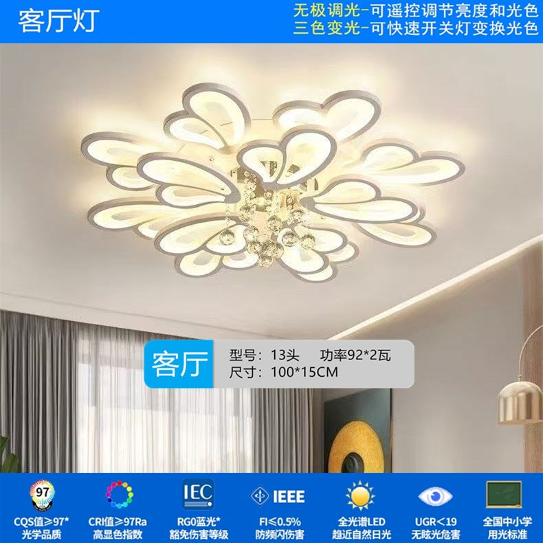 Zhongshan Lighting Restaurant Eye Protection Package Combination Simple Modern Living Room Main Light Bedroom Crystal Suction LED Ceiling Light