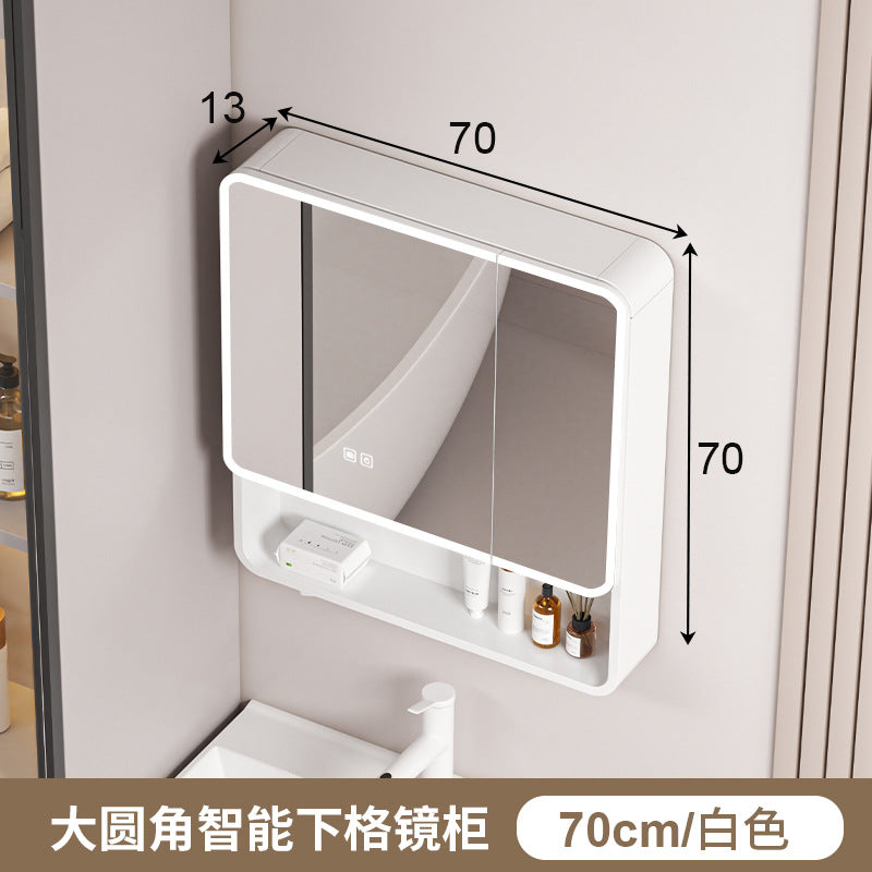 Honeycomb aluminum arc bathroom mirror cabinet lighting locker toilet wall-mounted mirror with vanity mirror smart mirror case