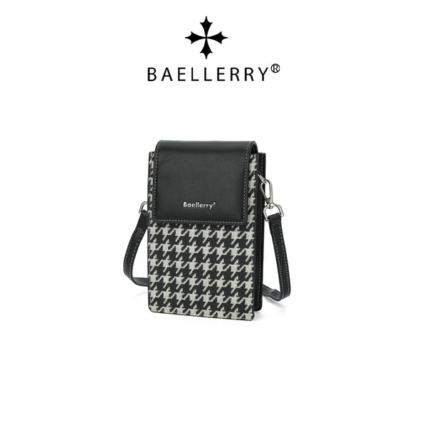 Baellerry new women's mobile phone bag  thousand bird grid magnetic buckle small crossbody shoulder women's bag versatile wholesale