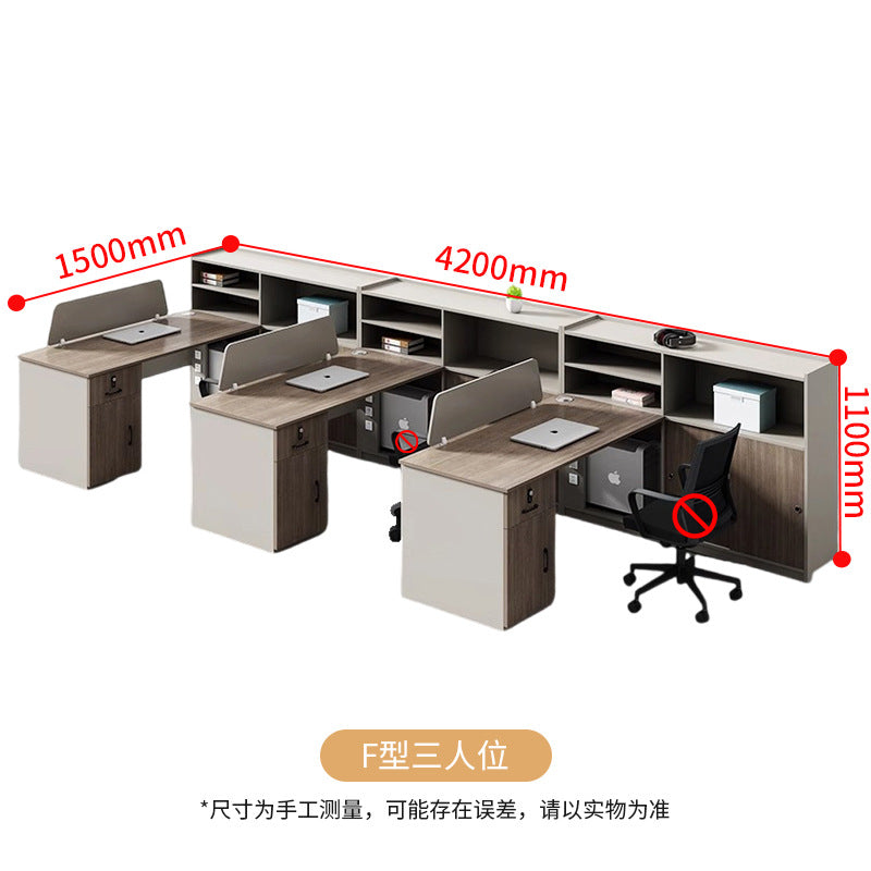 Saint li screen desk and chair combination - employee office workstation desk with card seat - financial office desk