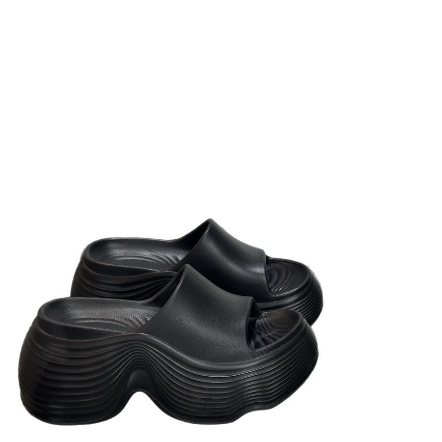 Thick sole thick heel slippers for women summer outwearthick sole shit feeling 2025new arrivalsummer popular beach sandals