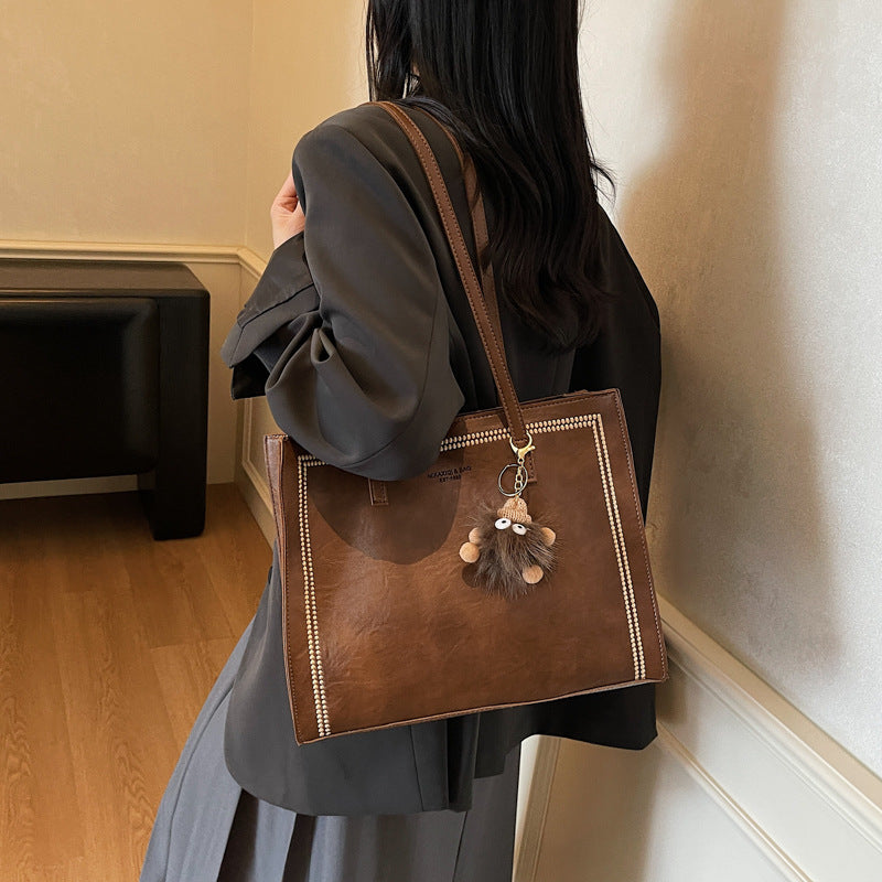 trend inssense of design 2025new arrivalretrocasualcasualsatchel bag easiest for match large capacity shoulder bag
